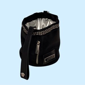 Versace Black and Silver Crossbody Bag